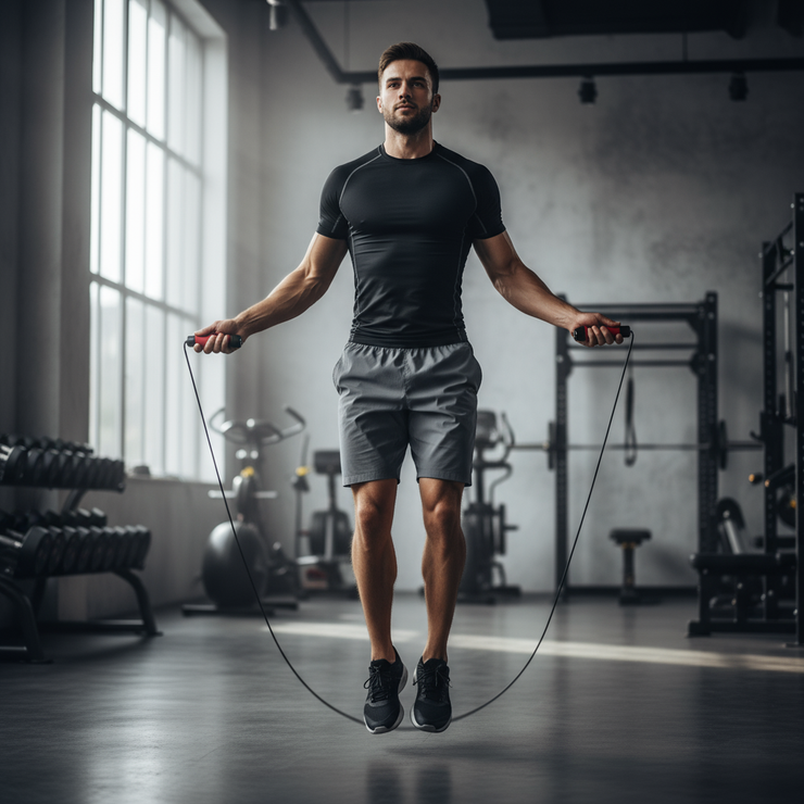 Athlete performing jump rope workout