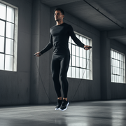 Athlete performing jump rope workout