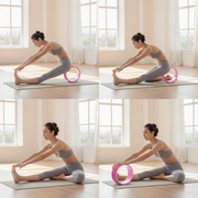 Multiple yoga wheel exercises