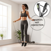 Person using smart jump rope with digital display