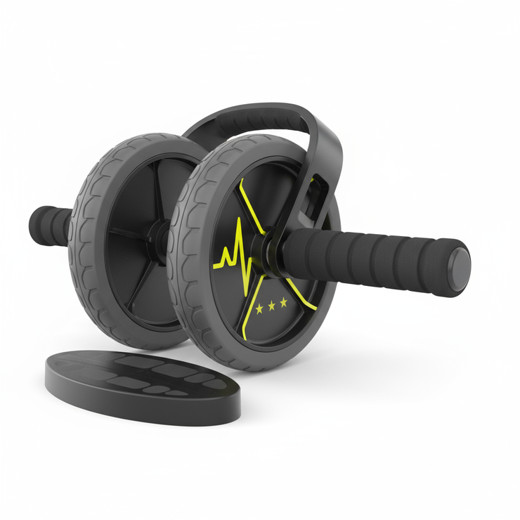 Premium dual-wheel ab roller system with ergonomic handles