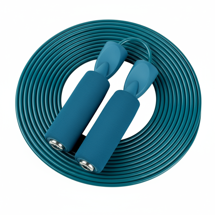 Premium foam handle jump rope in ocean teal