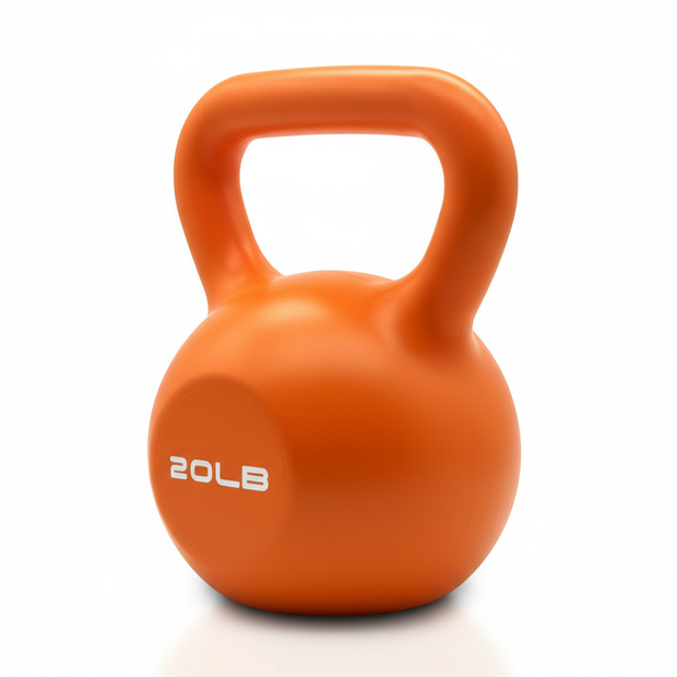 Premium vinyl-coated kettlebell in bold orange