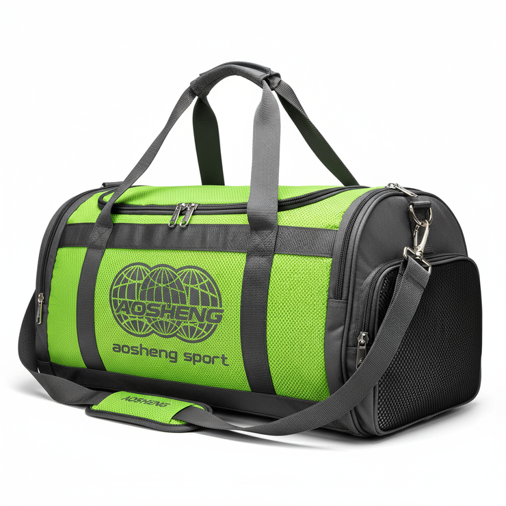 Vibrant neon green sports duffel bag