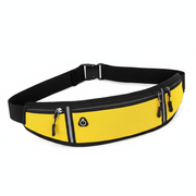 Vibrant yellow running waist pack with reflective strips